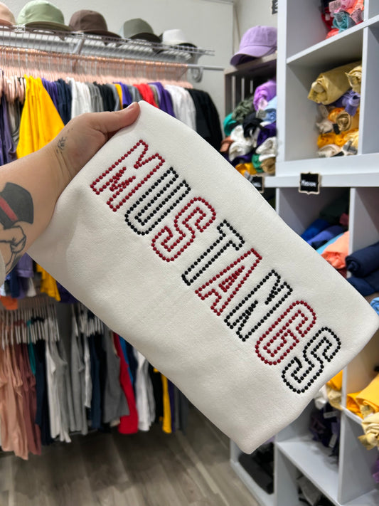 MUSTANGS CANDLEWICK EMBROIDERY