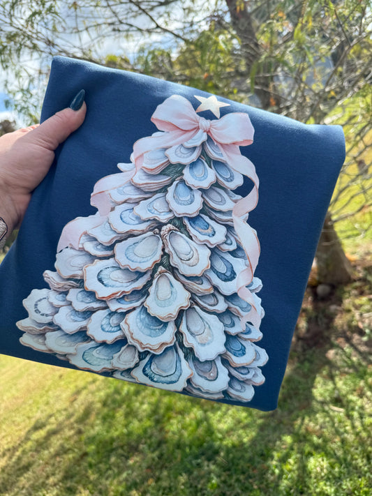 BEAUTIFUL OYSTER SHELL CHRISMAS TREE SOFT TEE & SWEATSHIRT