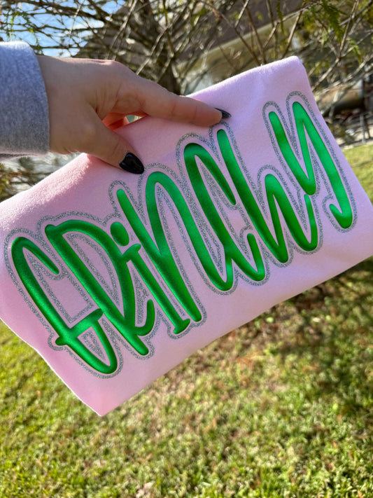 GLITTER & PUUF GRINCHY SHORT SLEEVE TEES, LONG SLEEVE & SWEATSHIRTS