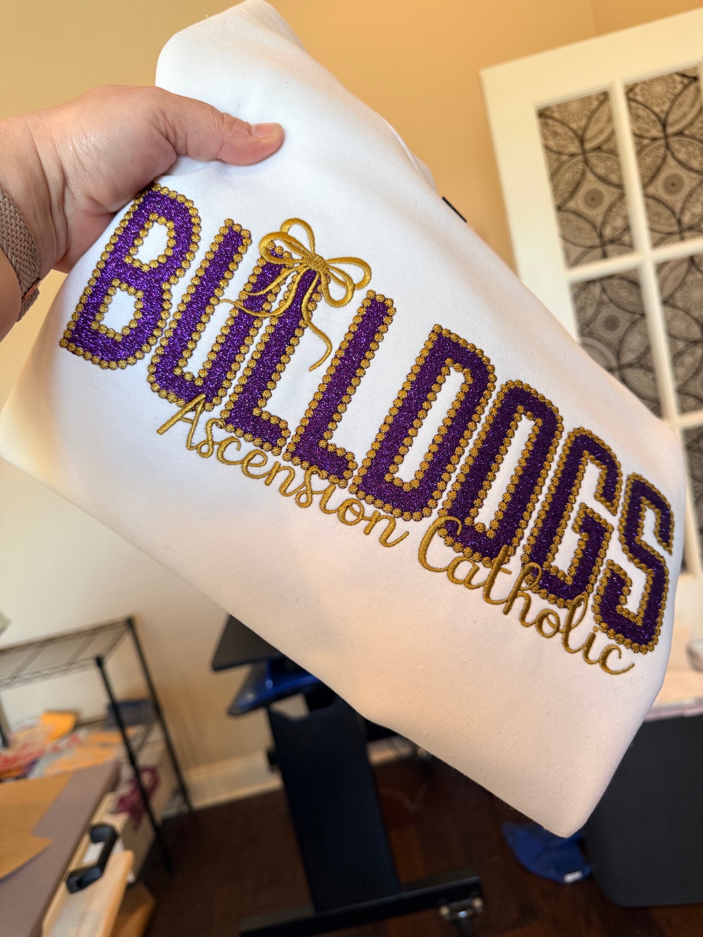 PURPLE GLITTER APPLIQUE AC BULLDOGS