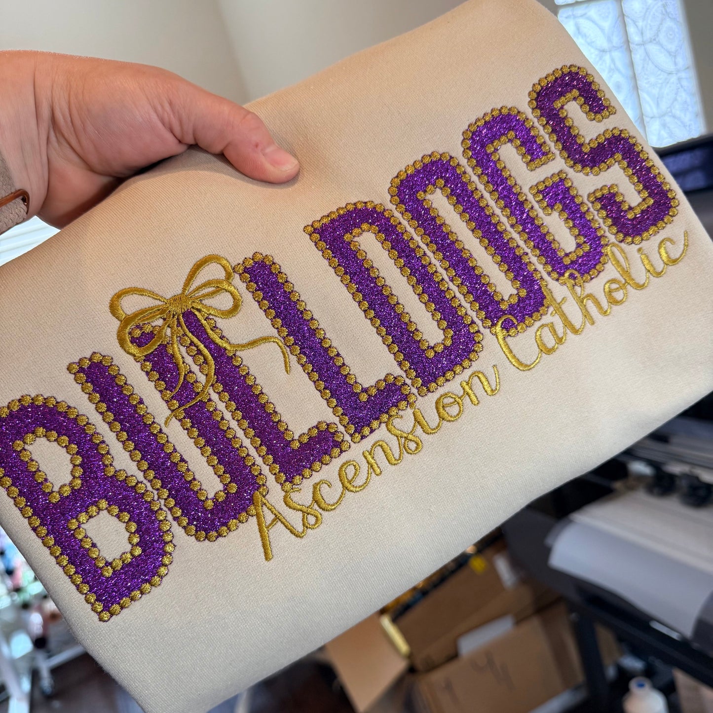 PURPLE GLITTER APPLIQUE AC BULLDOGS