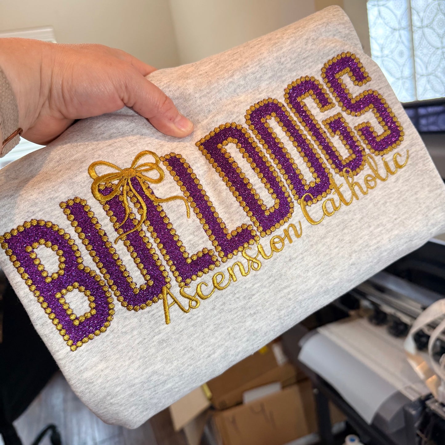 PURPLE GLITTER APPLIQUE AC BULLDOGS