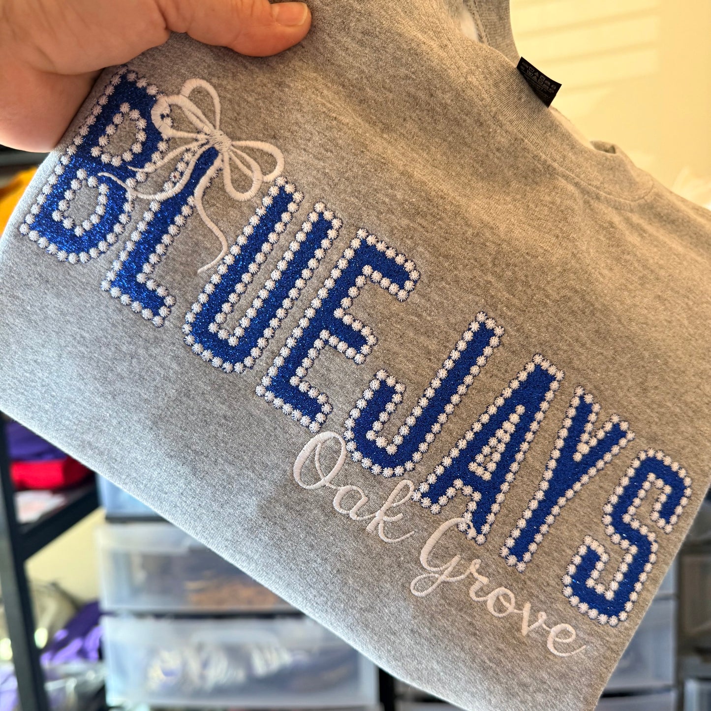 ROYAL GLITTER APPLIQUE BLUEJAYS