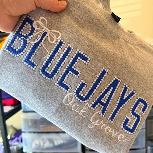 ROYAL GLITTER APPLIQUE BLUEJAYS