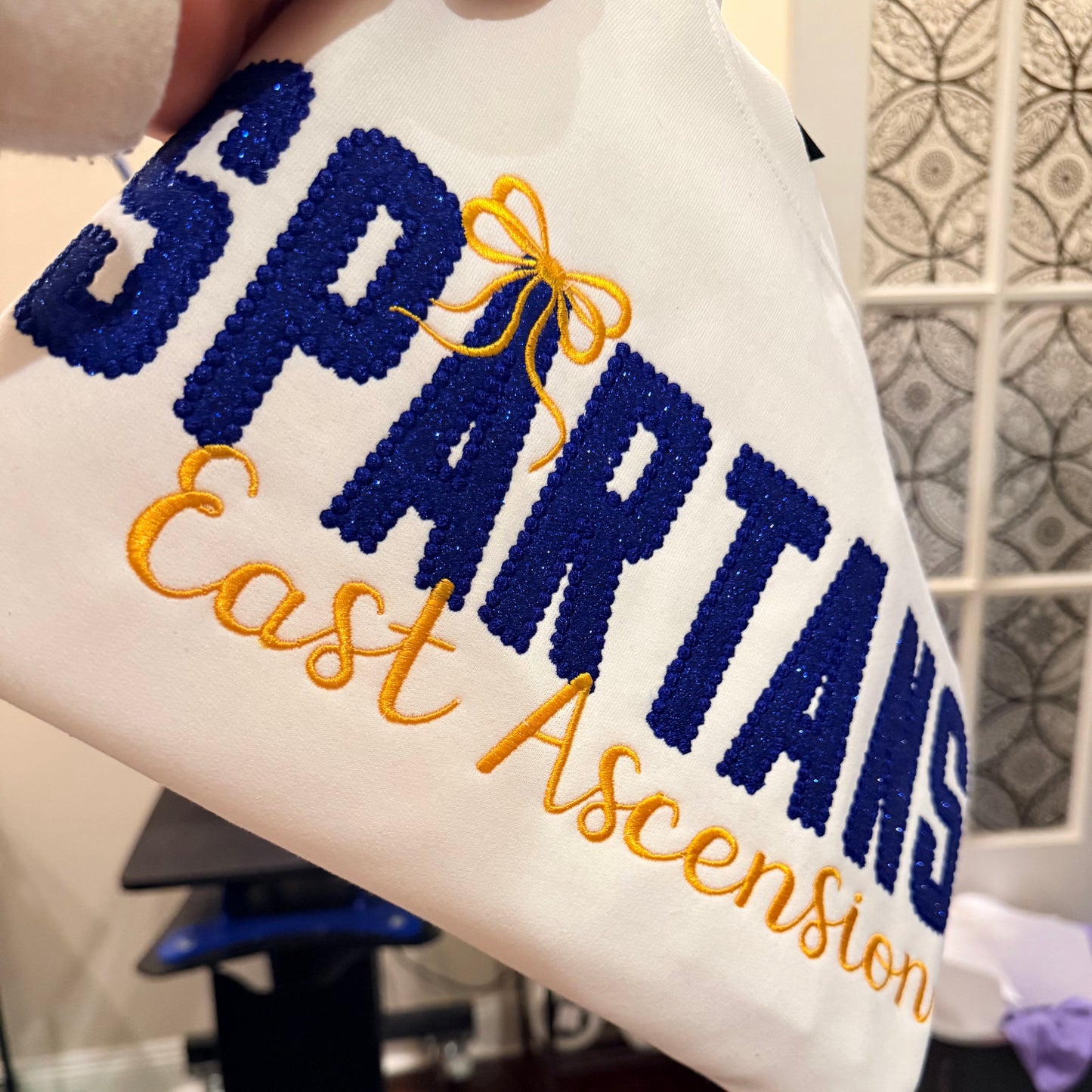 EA SPARTANS ROYAL GLITTER APPLIQUE