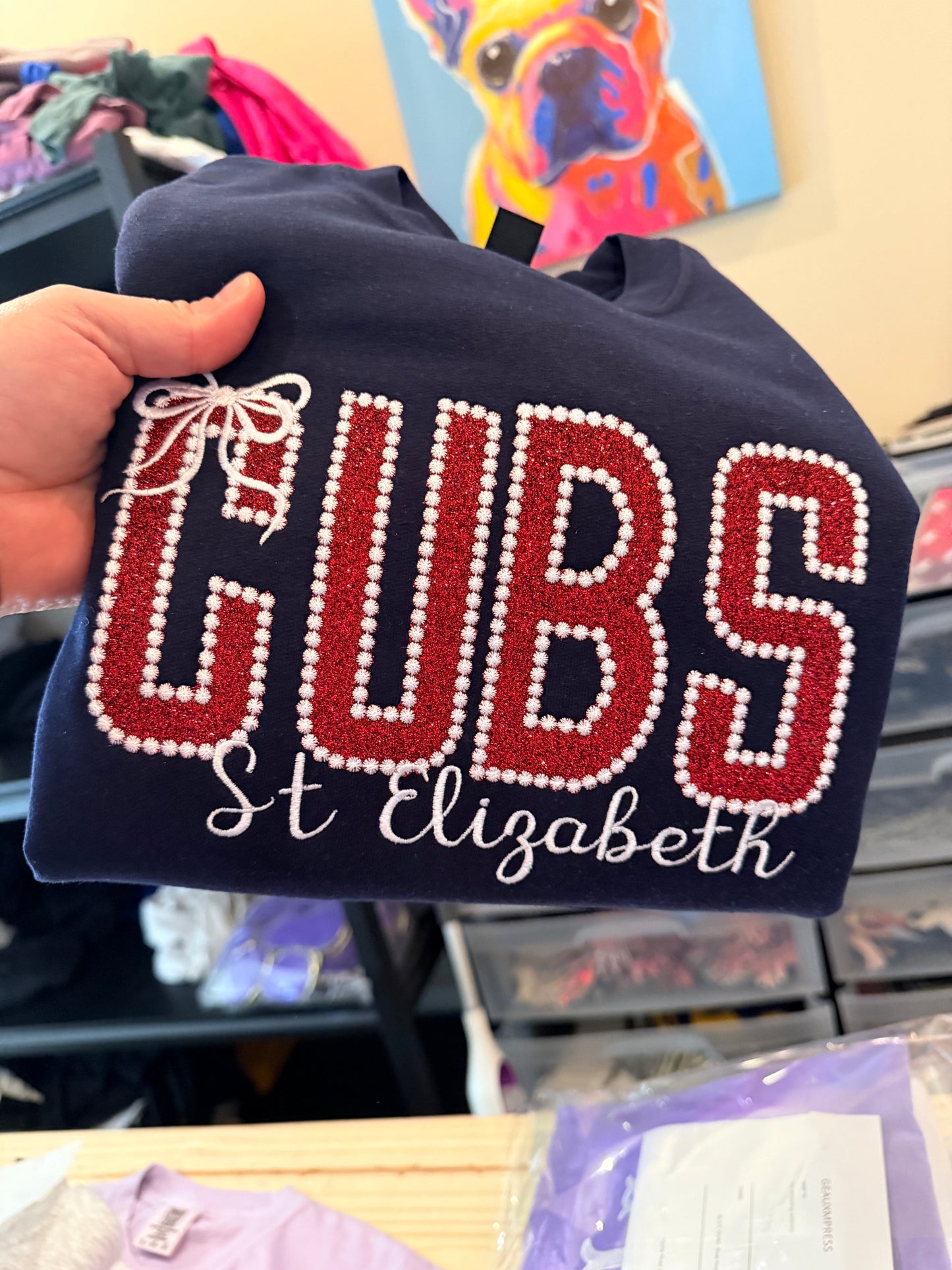 ST ELIZABETH CUBS GLITTER APPLIQUE