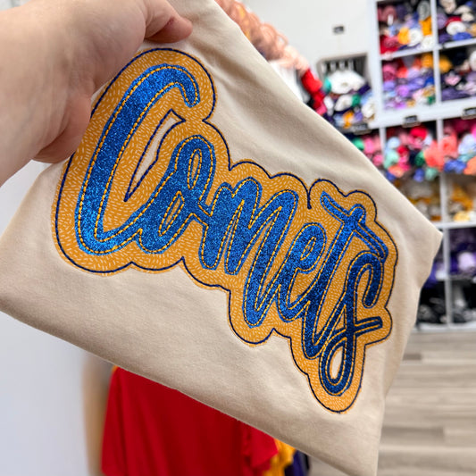 COMETS DOUBLE APPLIQUE ON CREAM