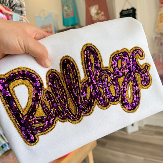 BULLDOGS GLITTER AND SEQUIN APPLIQUE