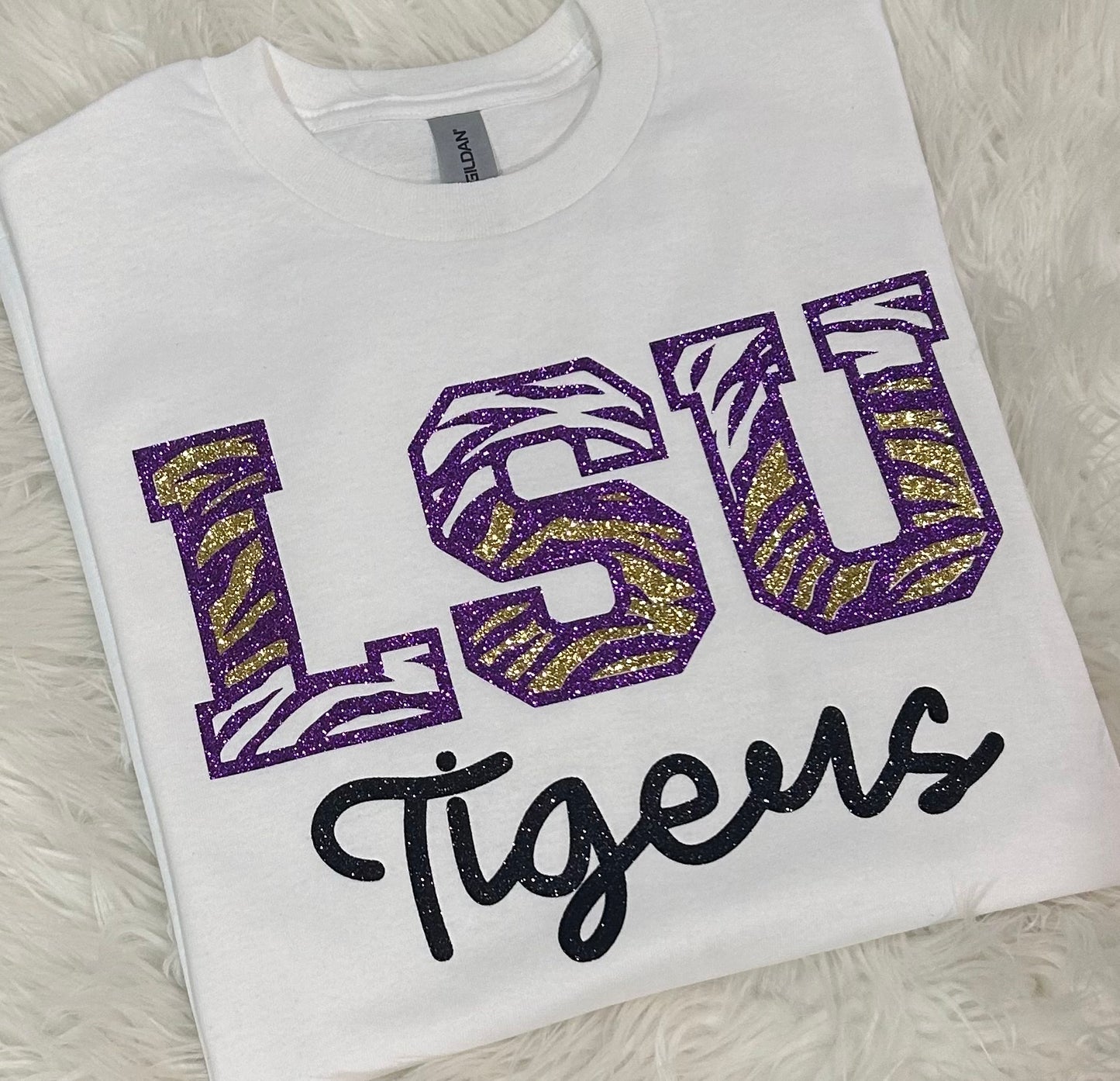 REAL GLITTER TIGER STRIPE TIGERS TEES