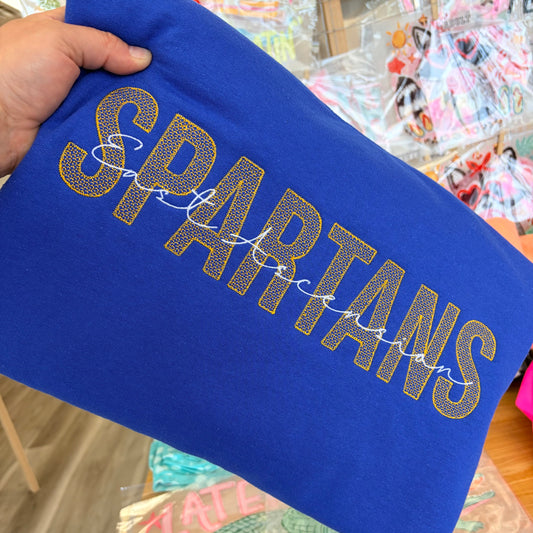 SPARTANS YELLOW  DIAMOND STITCH EMBROIDERY