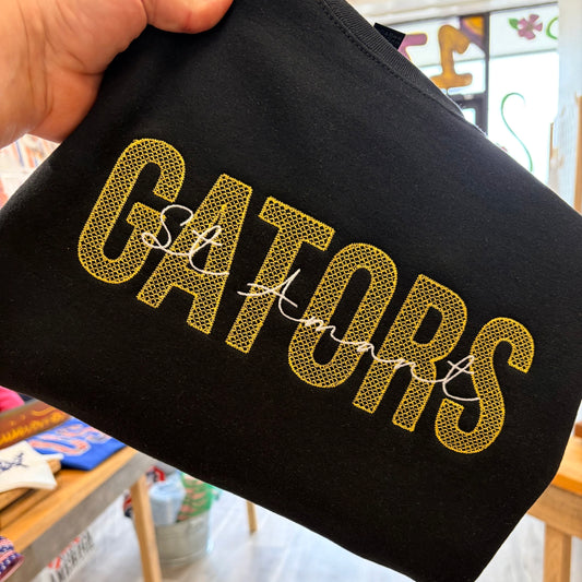 GATORS YELLOW DIMOND STITCH APPLIQUE