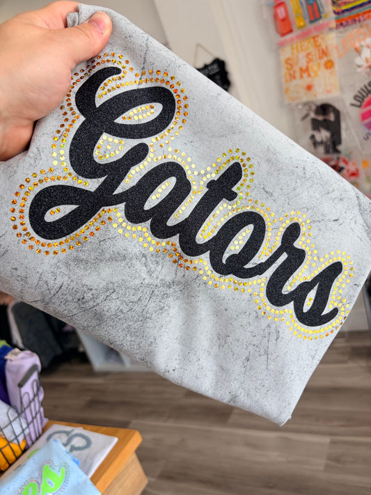 GATORS GLITTER AND SPANGLE COMFORT COLORS BLAST GREY