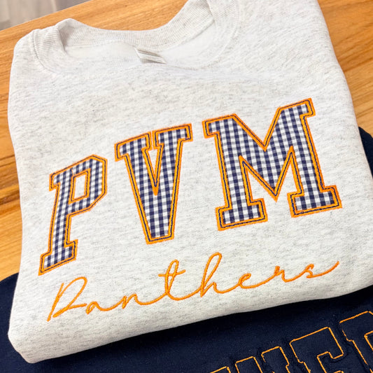 PVM PANTHERS GINGHAM APPLIQUE