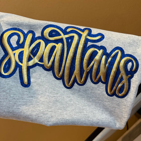 METALLIC GOLD SPARTANS PUFF TEES & SWEATSHIRTS