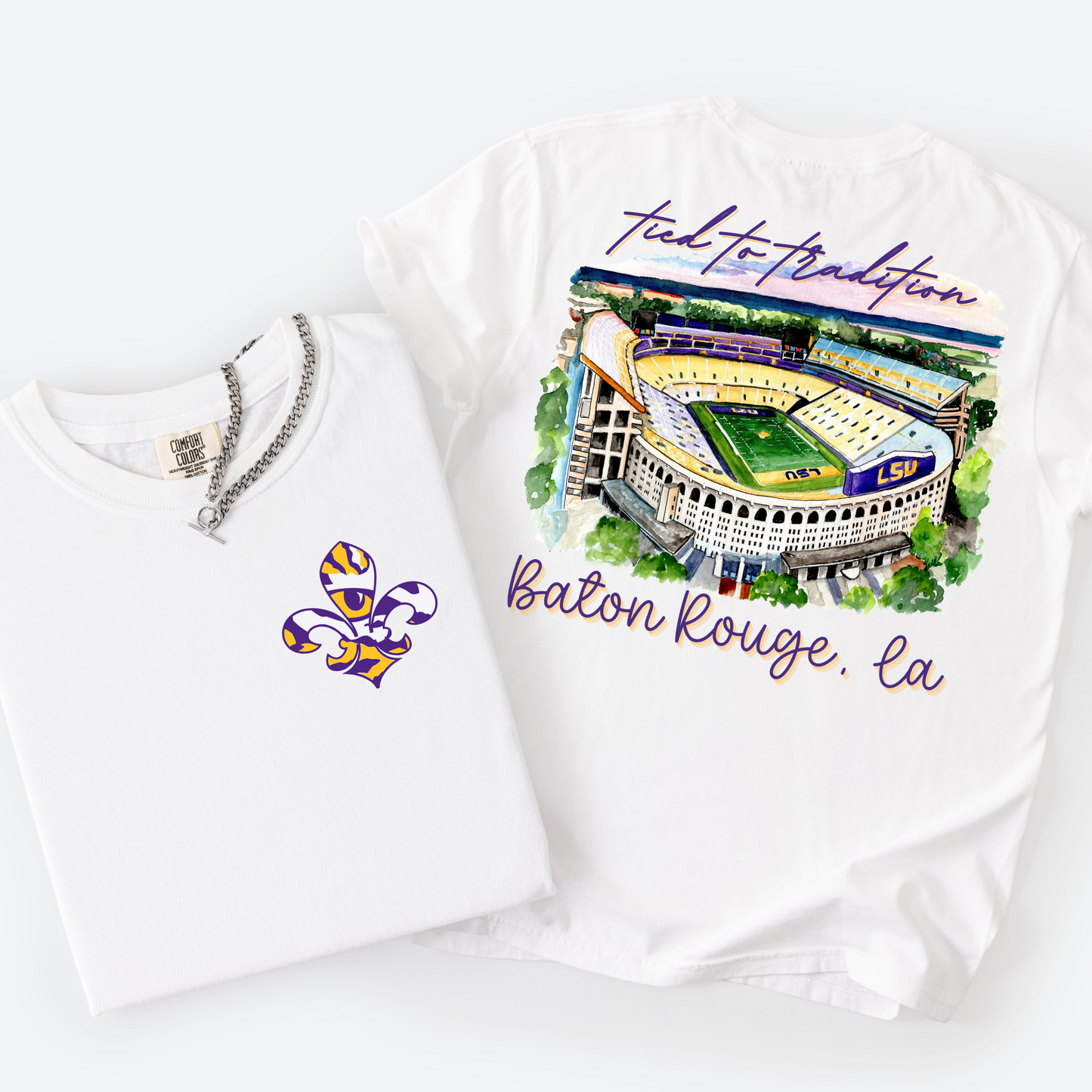 TIED TO TRADITION COMFORT COLORS TEE