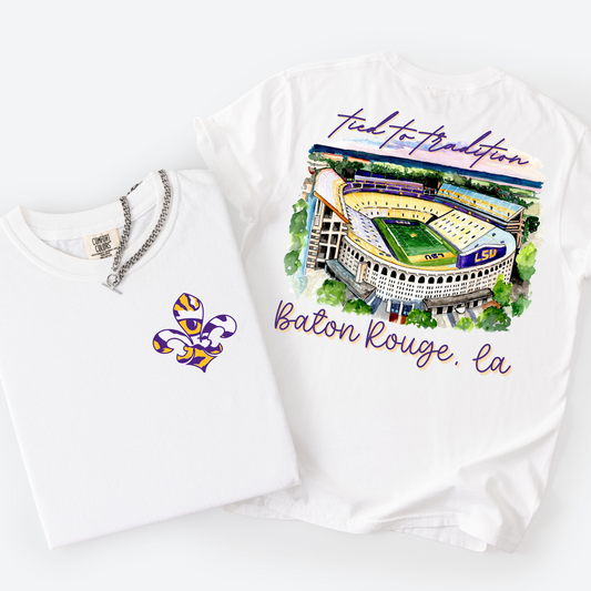 TIED TO TRADITION COMFORT COLORS TEE